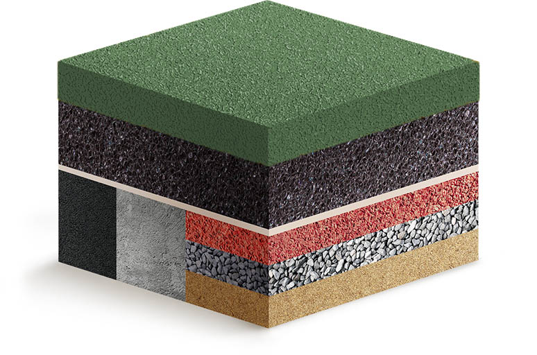 Покрытие из резиновой крошки Kids Comfort темно-зеленое