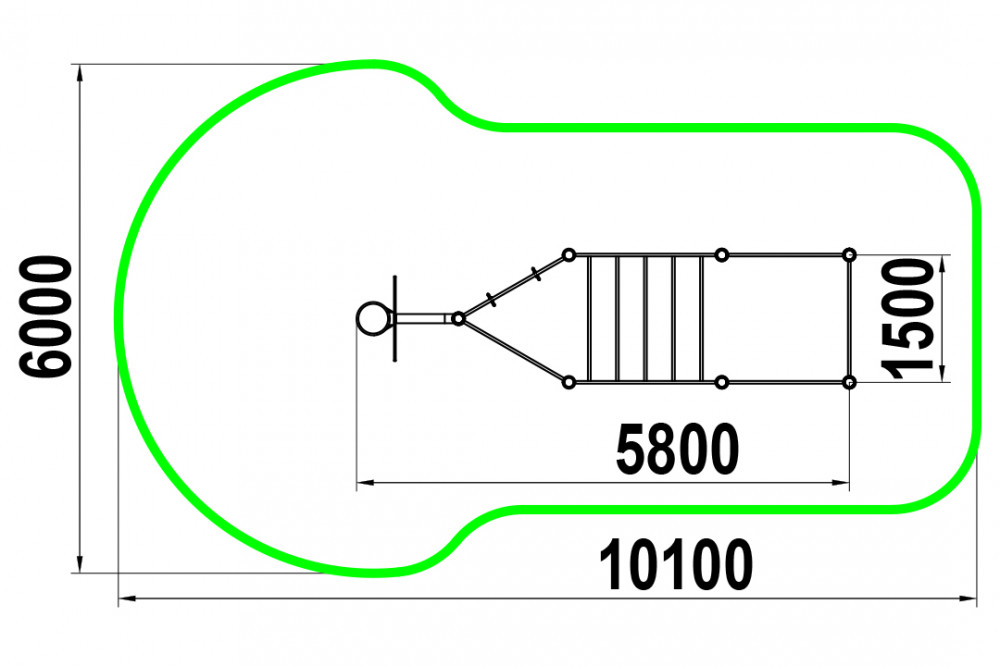 Три турника классического хвата, рукоход, гимнастические кольца, турник прямого хвата, баскетбольная стойка W-06-007