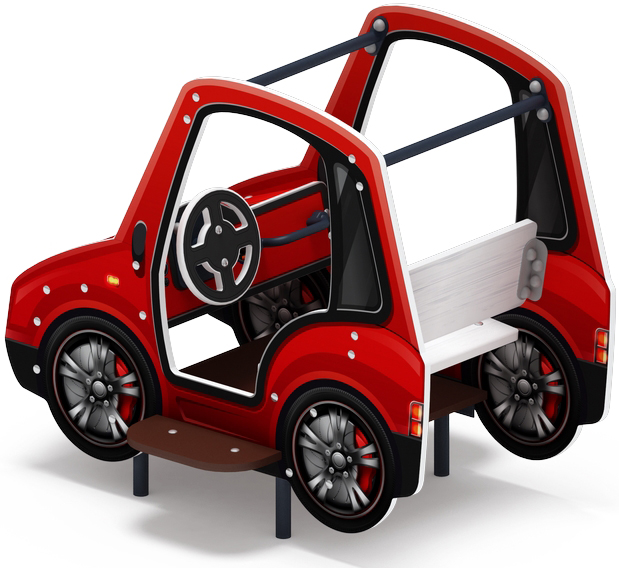 Машинка (красная) - Беседка машинка средняя - МФ 10.03.01-03