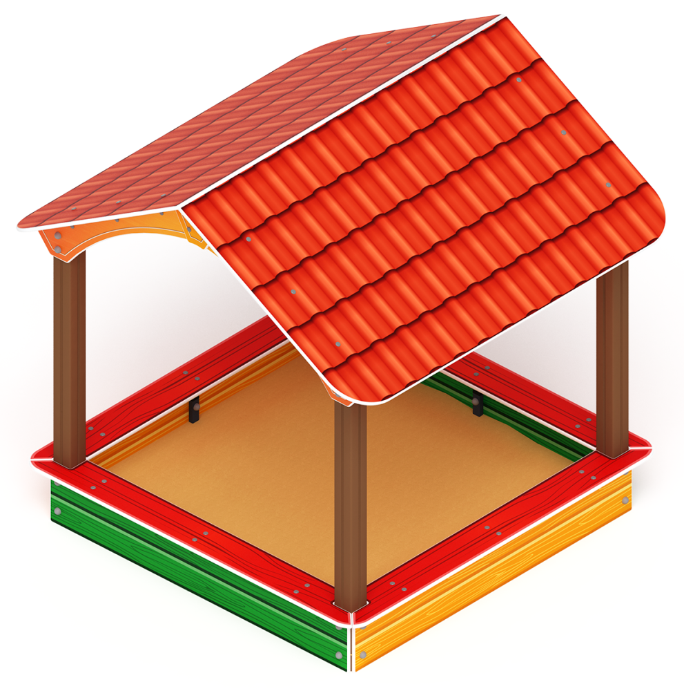 Песочный дворик с навесом Домик - ИО 6.01.02