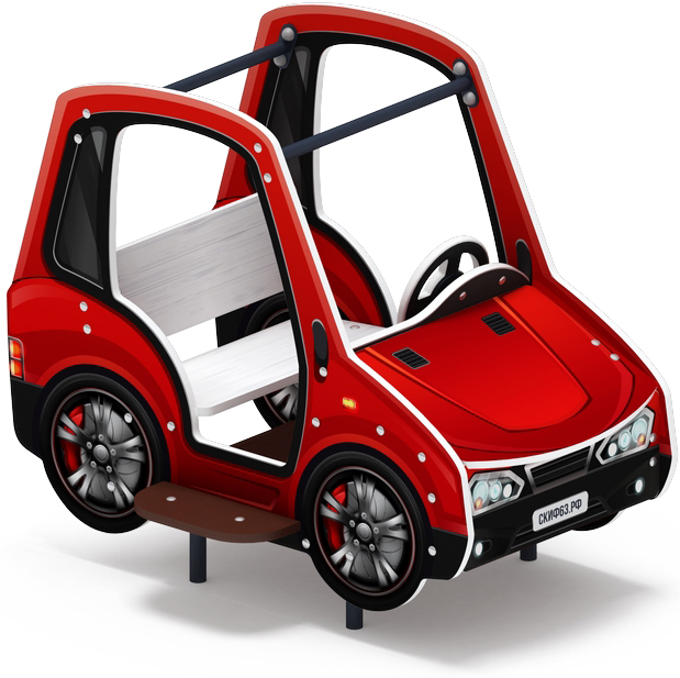 Машинка (красная) - Беседка машинка средняя - МФ 10.03.01-03