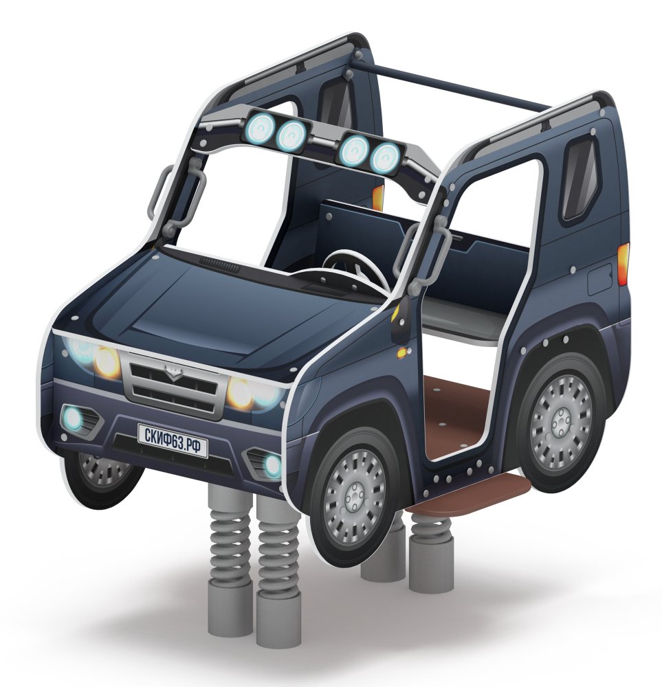 Джип Металлик - Качалка на пружине двухместная машинка - ИО 23.03.05-13