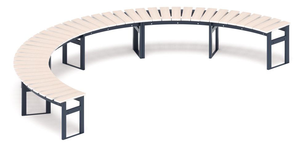 Модульная скамья радиальная (беленый дуб) МФ 42.01.24-01