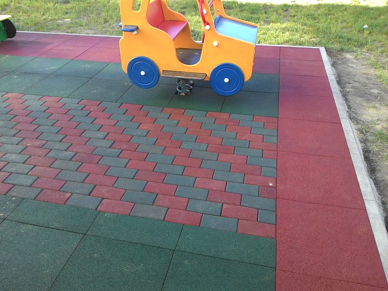 Резиновая брусчатка "Кирпич" 40 мм