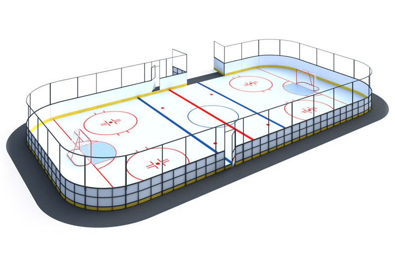 Хоккейная коробка R-3м. защитная сетка Н-1500мм по всему периметру ХОК-1.5