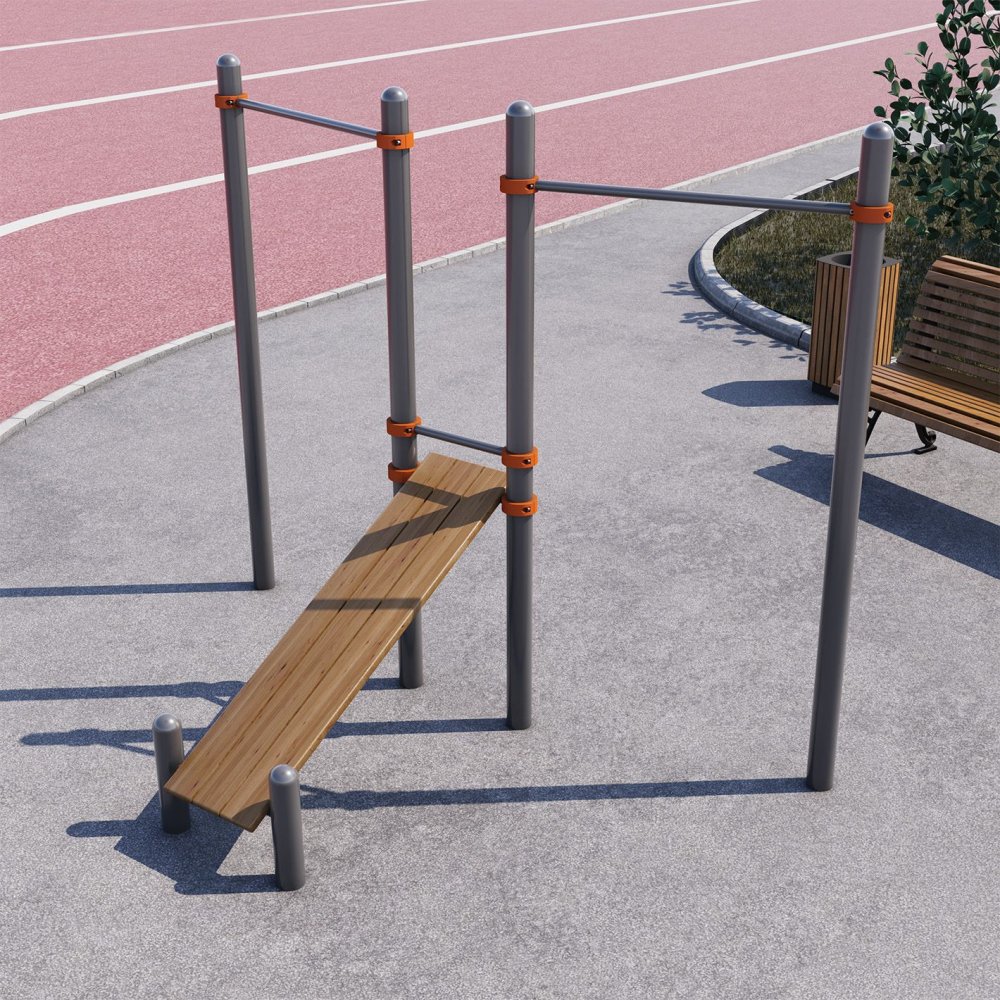 Скамья для пресса с двумя турниками СВС-47-М