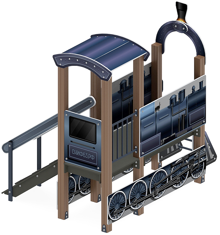 Паровозик (серо-синий) - Беседка мини - МФ 10.03.05-11