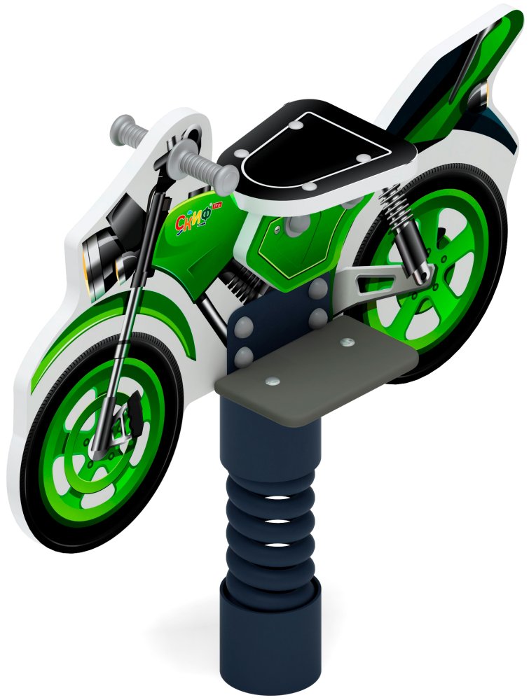 Мотоцикл (зеленый) - Качалка на пружине - ИО 22.03.01-01