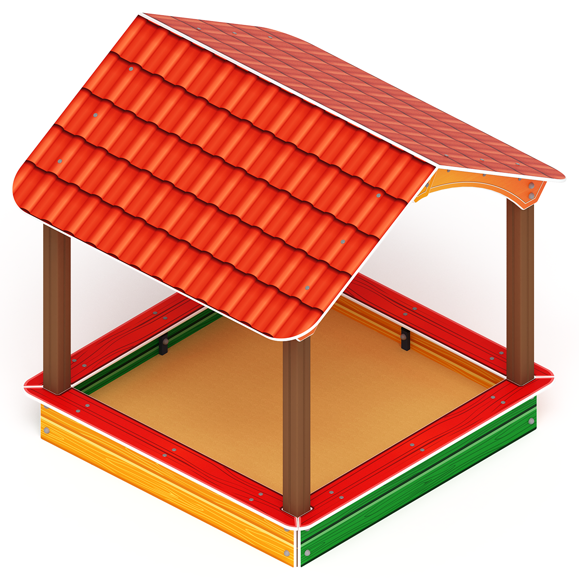 Песочный дворик с навесом Домик - ИО 6.01.02