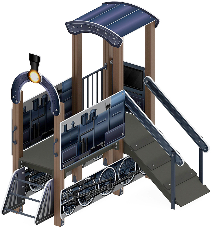 Паровозик (серо-синий) - Беседка мини - МФ 10.03.05-11