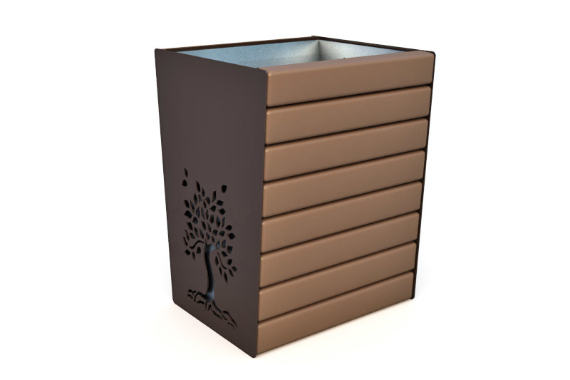 Урна с фигурной резкой "Сквер" со вставкой У-1.9