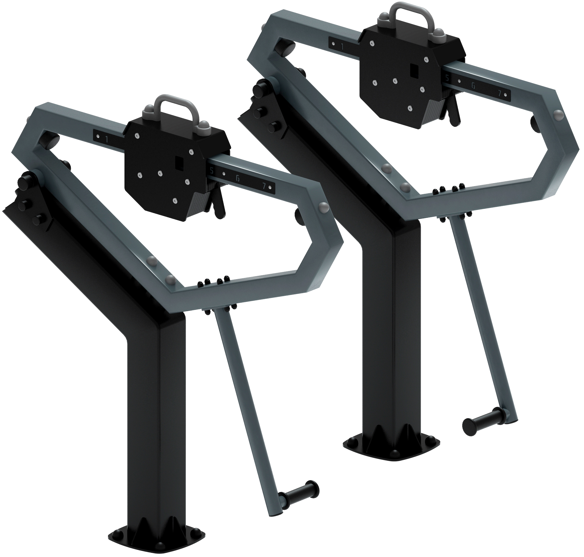 Приседания (серый) - Уличный тренажер - СТ 025-13.П