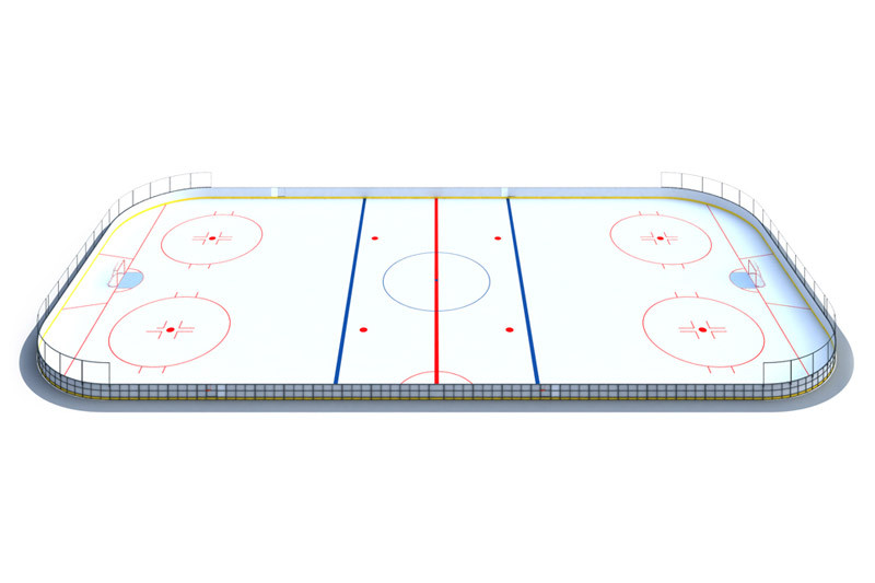 Хоккейная коробка R-7,5м. защитная сетка Н-1500мм за воротами ХОК-1.1