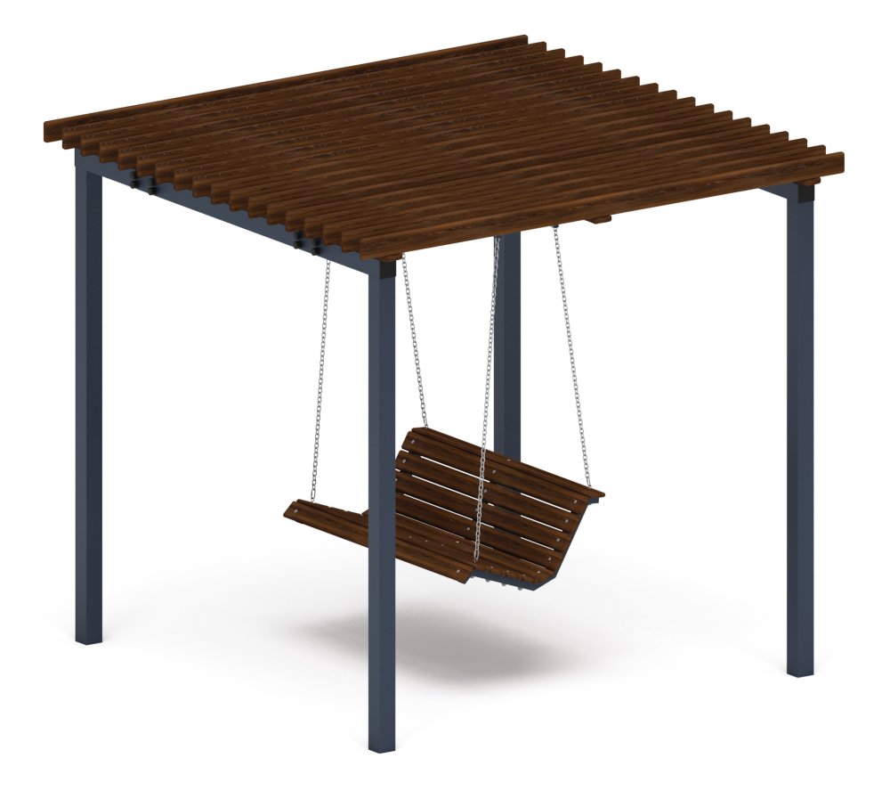 Пергола тент с качелями - МФ 78.02.01-01 /без поликарбоната/