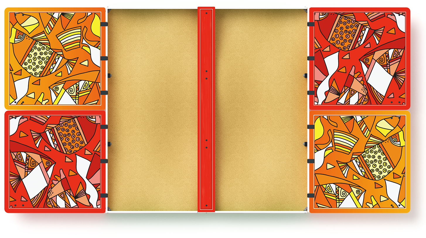 Песочница с крышкой большая (Рыбы) - ИО 5.01.14-01