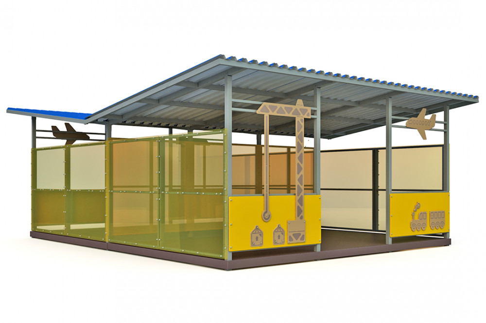 Теневой навес двойной (48м2) ТН-2-8х6