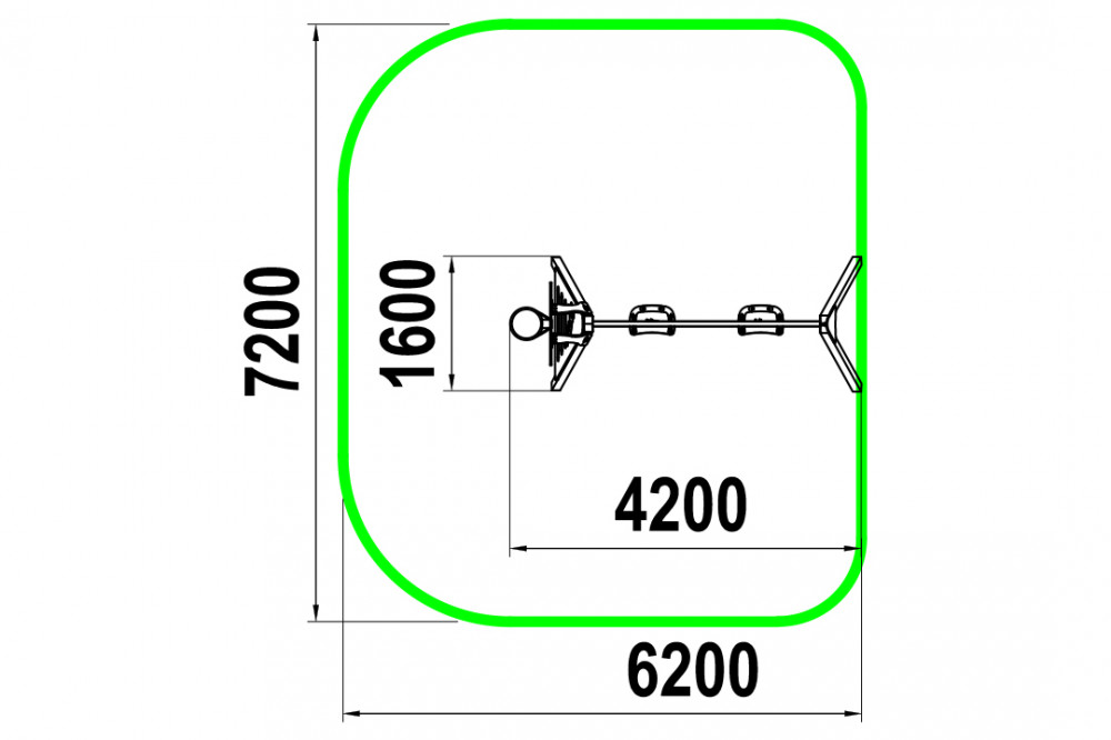 Качели на цепочках двойные *для частного сектора КАЧ-1.17