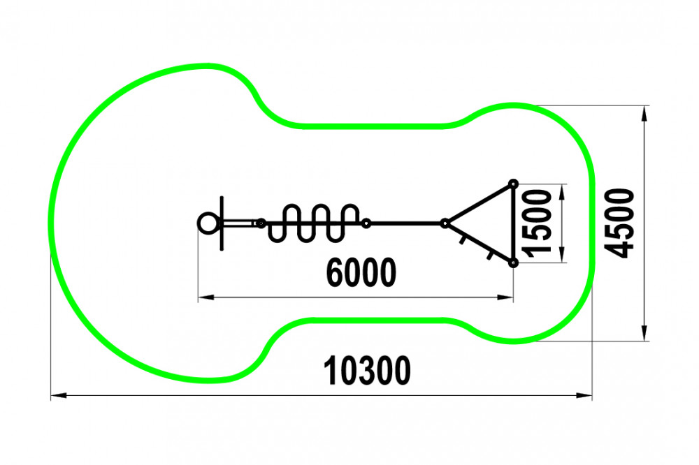 Шведская стенка, три турника классического хвата, рукоход "змейка", баскетбольная стойка W-06-006