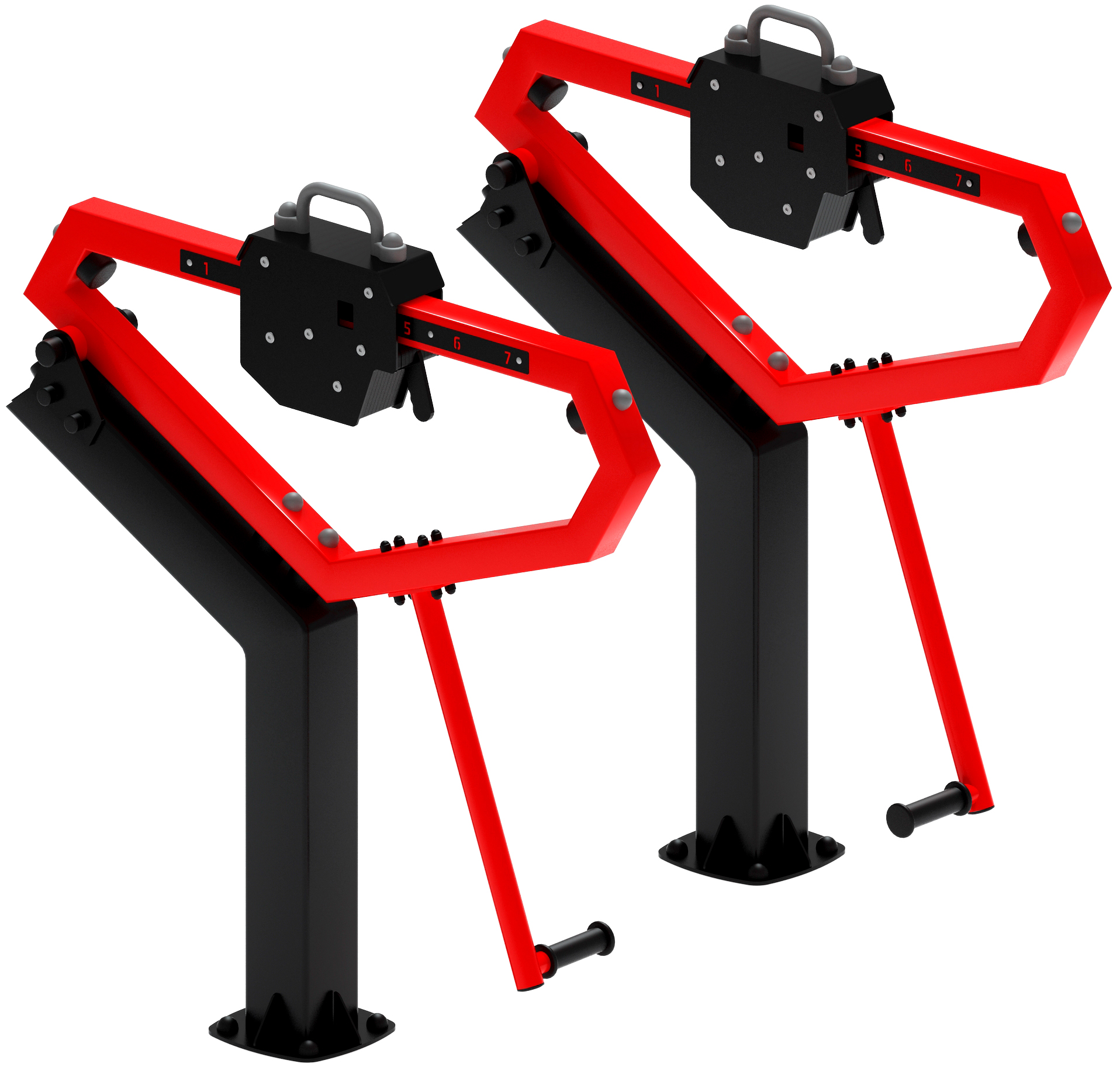 Приседания (красный) - Уличный тренажер - СТ 025-11.П