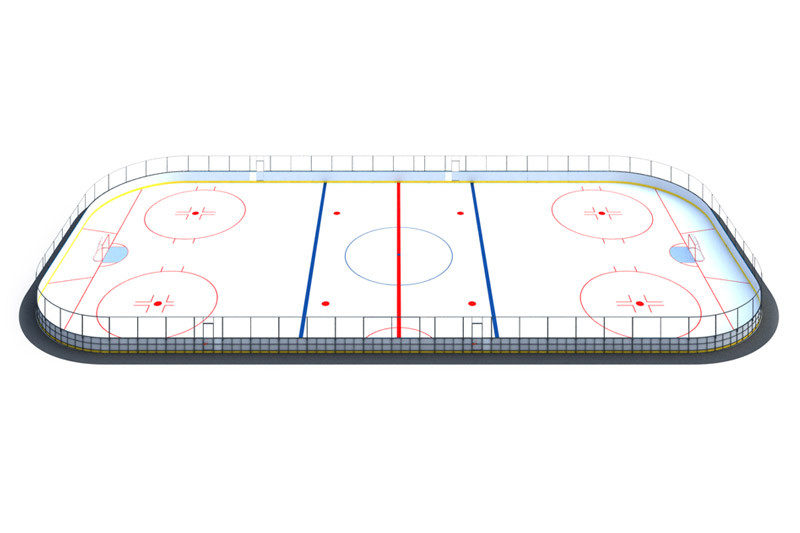 Хоккейная коробка R-7,5м. защитная сетка Н-1500мм по всему периметру ХОК-1.2