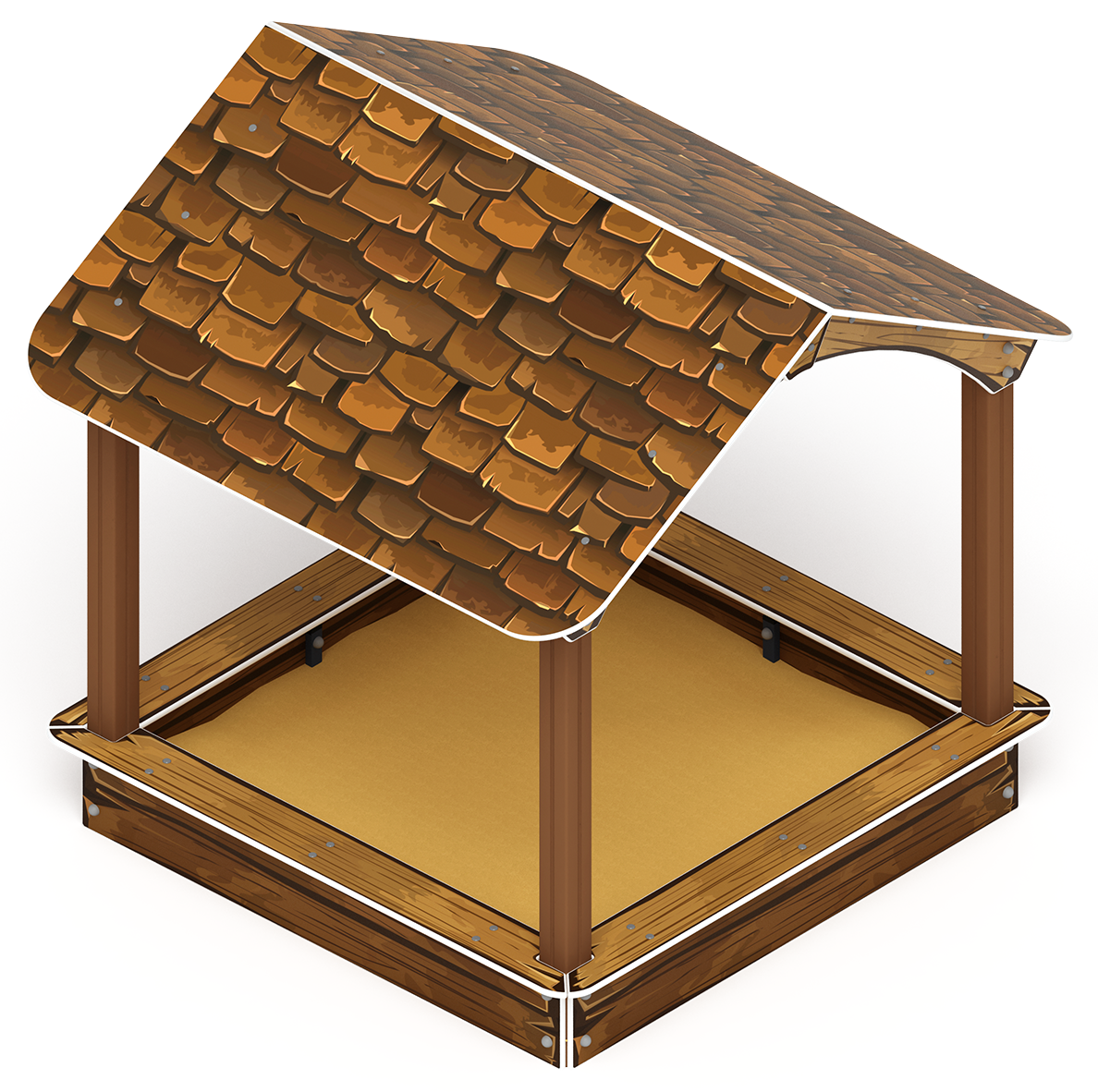 Песочный дворик с навесом Домик (Коричневый) - ИО 6.01.02-01