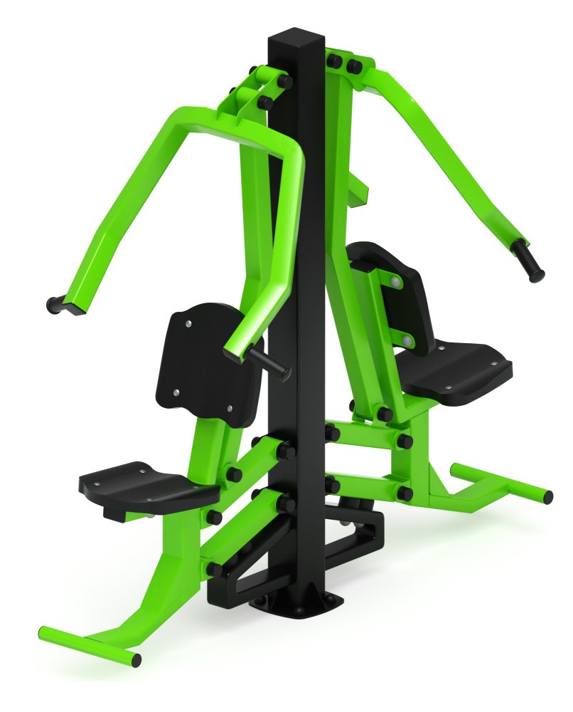 Жим от груди двойной (зеленый) - Уличный тренажер двойной - СТ 030-12