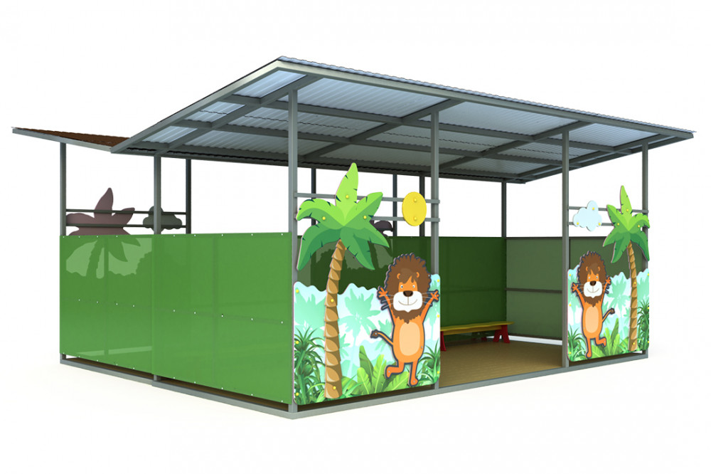 Теневой навес двойной (36м2) ТН-2-6х6