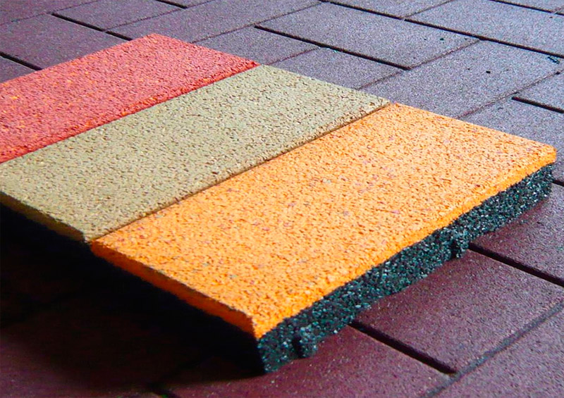 Резиновая брусчатка "Кирпич" 40 мм