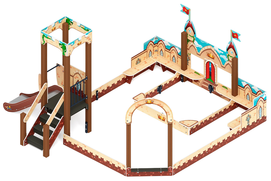 Песочный дворик с горкой Королевство (Замок) - ИО 6.15.01-01 H=750