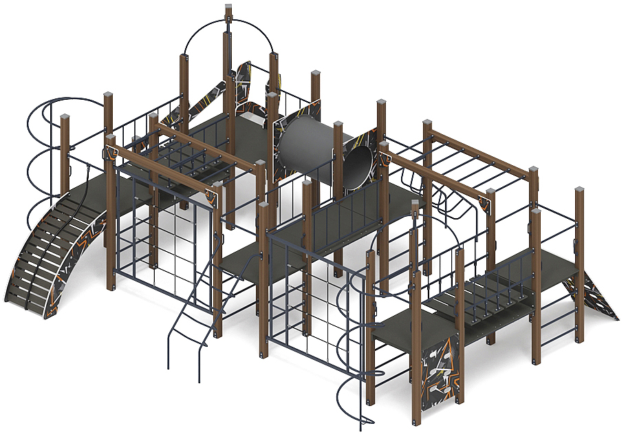 Спорт (Техно-оранжевый) - ДИК 2.06.01-02 - Игровой комплекс H=1200