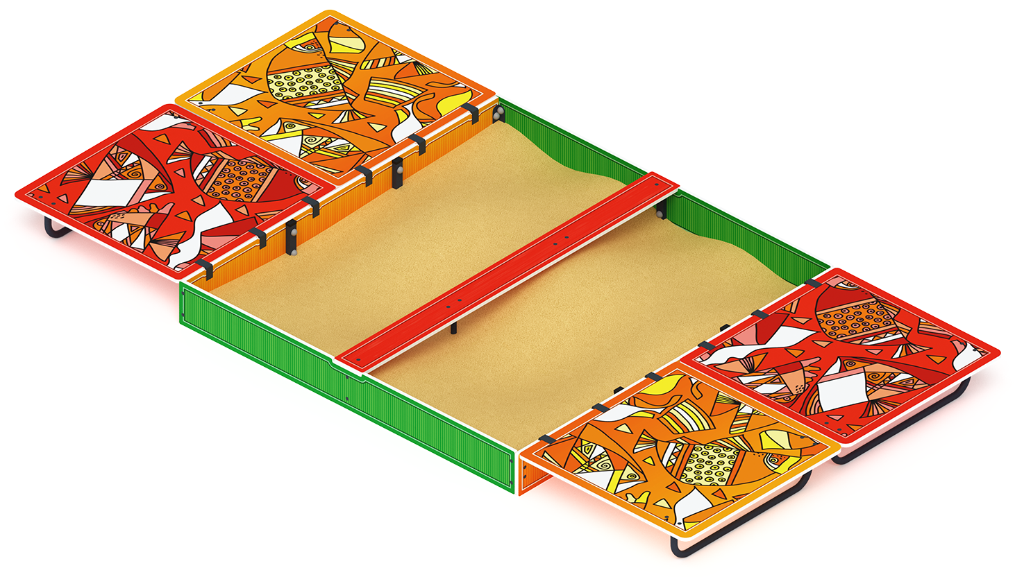 Песочница с крышкой большая (Рыбы) - ИО 5.01.14-01