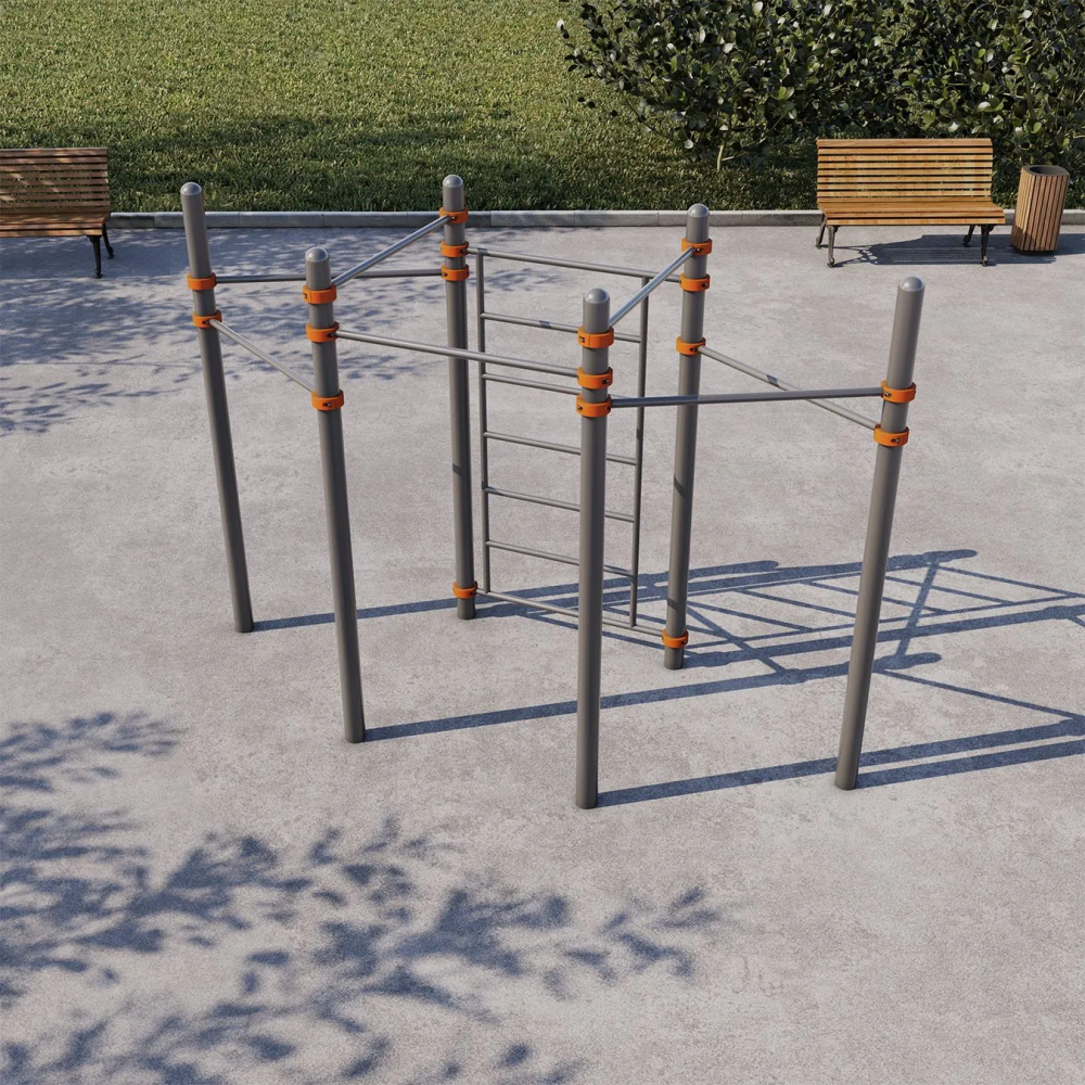 Шведская стенка с шестью турниками СВС-38