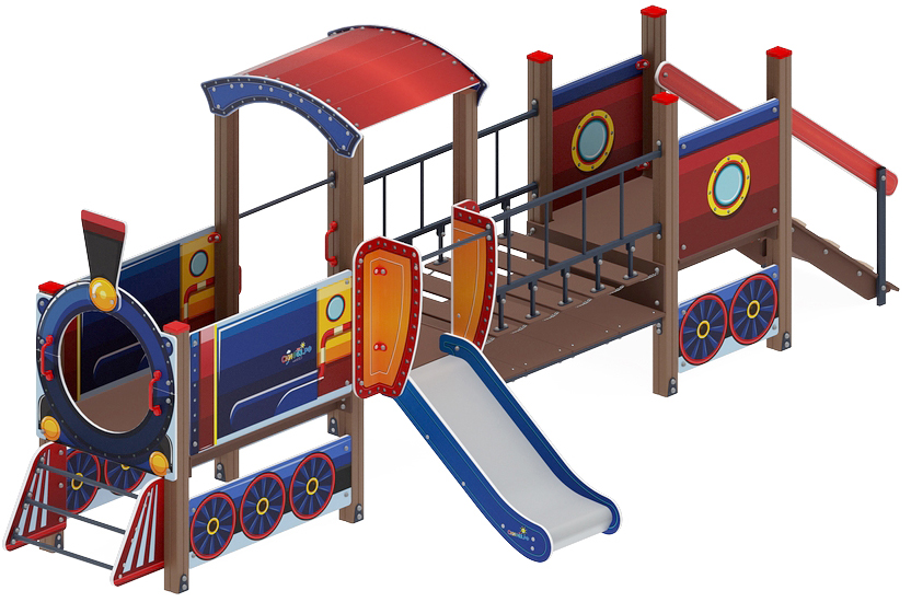 Паровозик (синий) - ДИК 1.03.5.02-01 - Игровой комплекс H=750