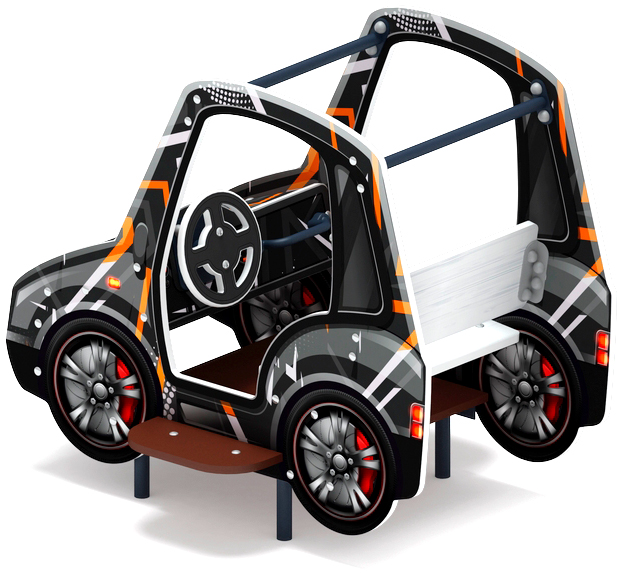 Машинка (черная) - Беседка машинка средняя - МФ 10.03.01-05