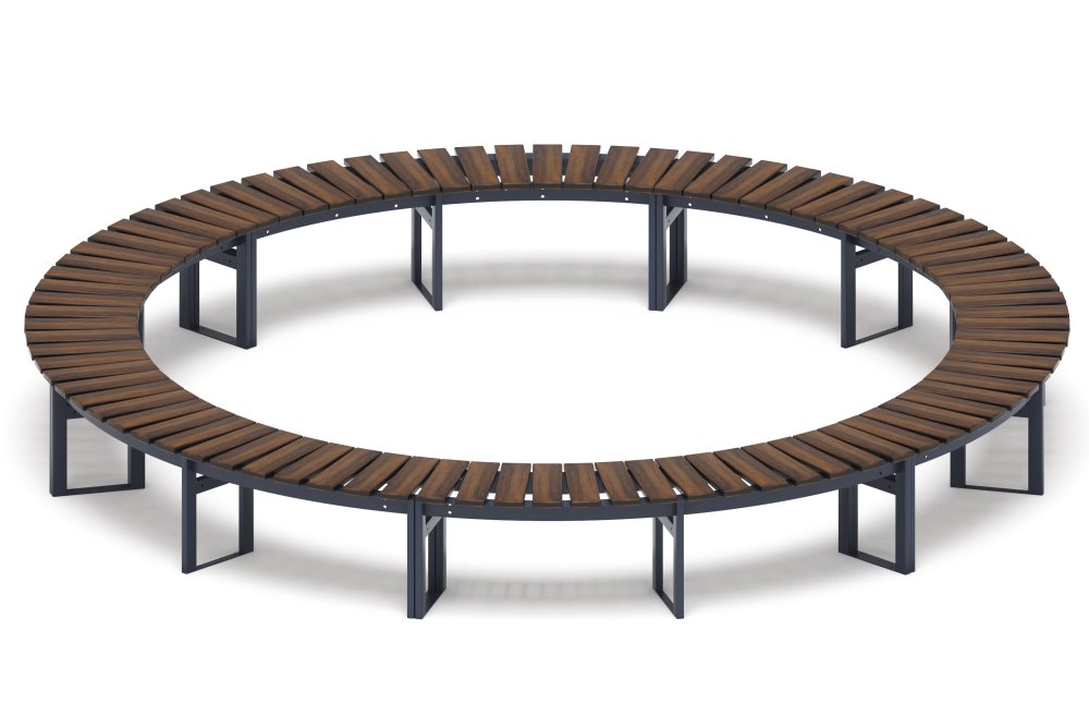 Модульная скамья радиальная (темный дуб) МФ 42.01.26