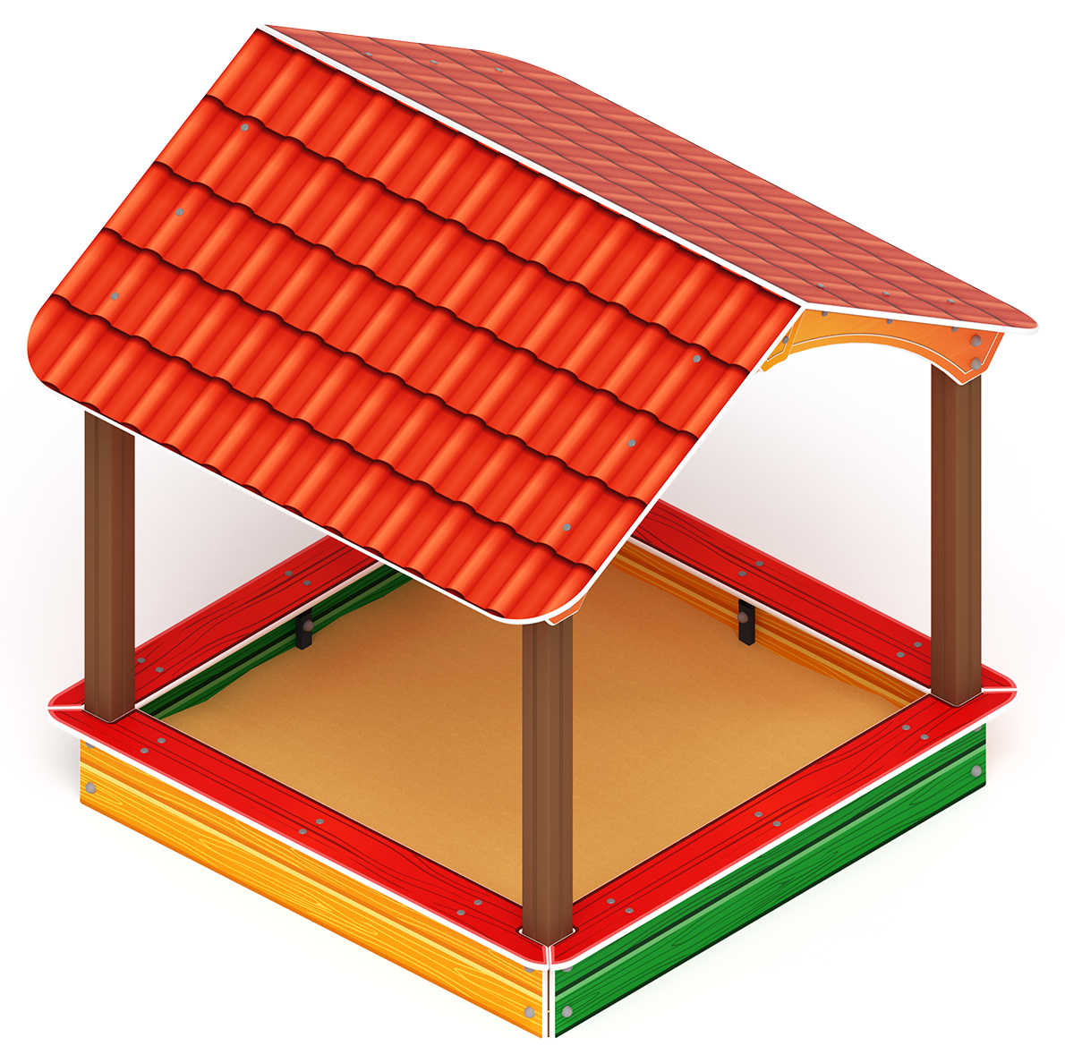 Песочный дворик с навесом Домик - ИО 6.01.02