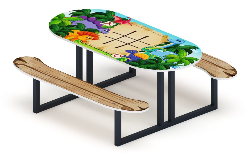 Столик детский овальный Крестики-нолики - МФ 31.01.09-03