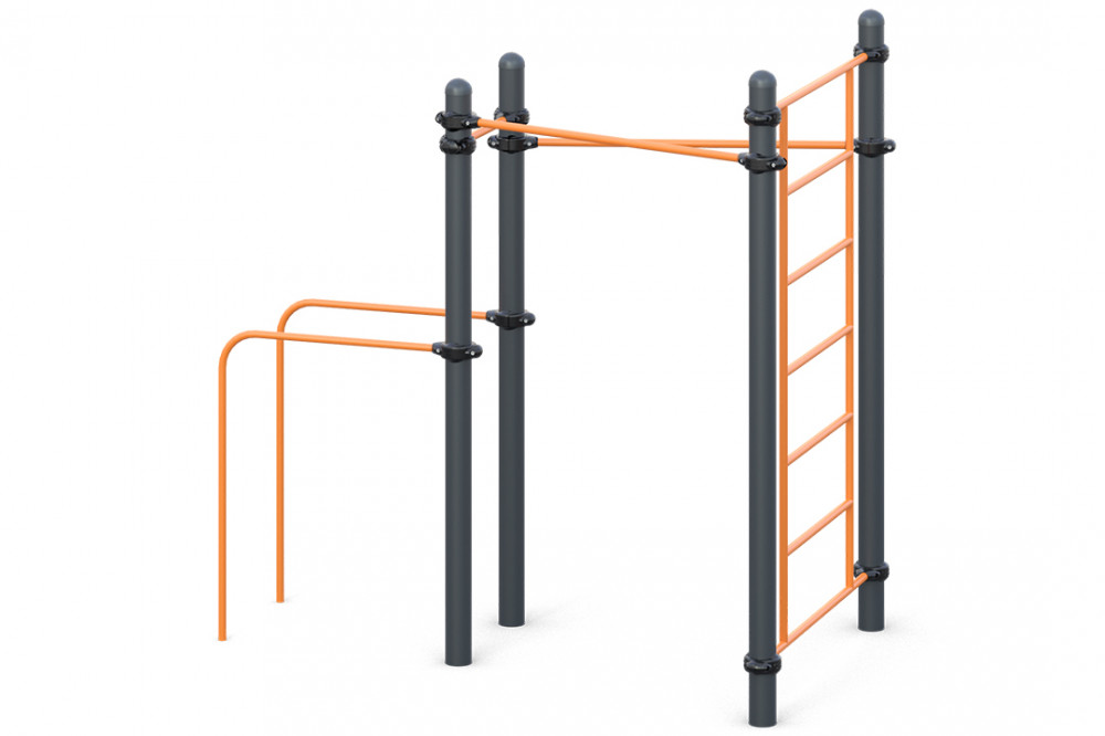 Два турника классического хвата, шведская стенка, брусья W-02-013