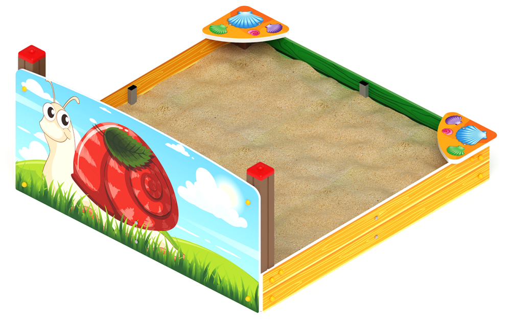 Песочница средняя с ограждением Улитка (Ракушки) - ИО 5.01.02-02