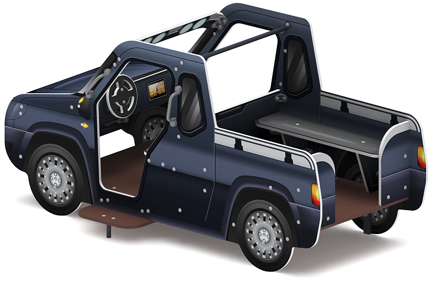 Джип пикап Металлик - Беседка машинка - МФ 10.03.10-11