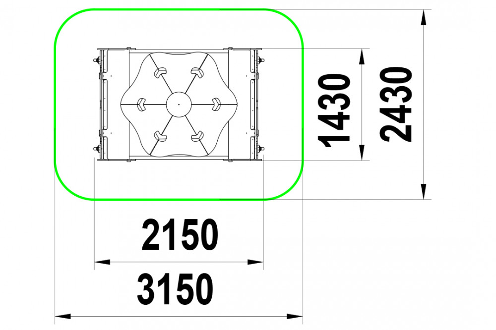 Песочница "Мухомор" с защитой МФ-1.115