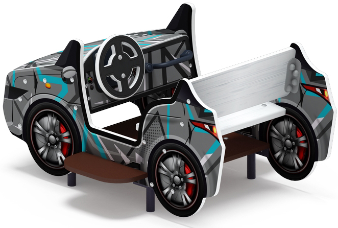 Кабриолет (серый) - Беседка машинка средняя - МФ 10.03.02-04