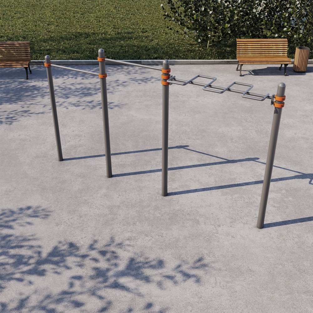 Двойной турник с рукоходом змейка СВС-67