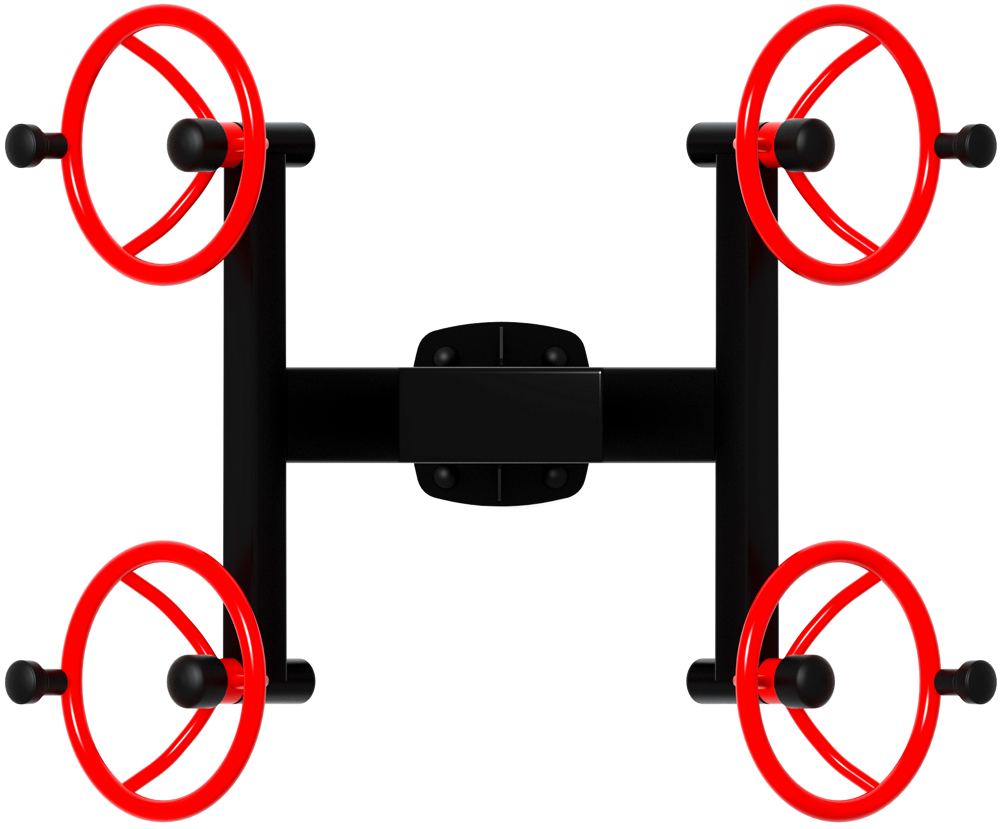 Рули (положение стоя) красный - Уличный тренажер - СТ 101-11