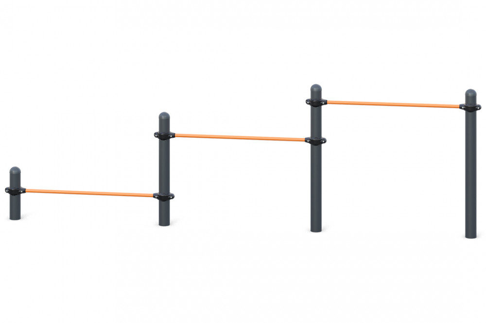 Тройной каскад турников для отжиманий и подтягиваний W-02-001