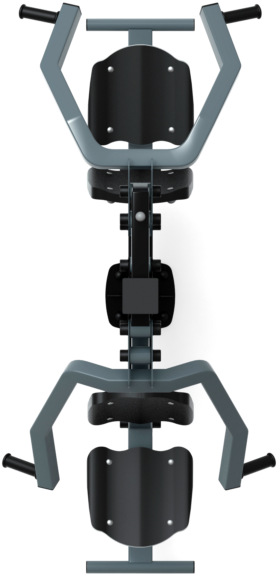 Тяга верхняя + жим от груди (серый) - Уличный тренажер двойной - СТ 027-13