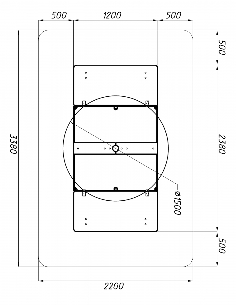 Песочница с крышкой средняя и навесом Грибок (Рыбы) - ИО 5.01.10-04