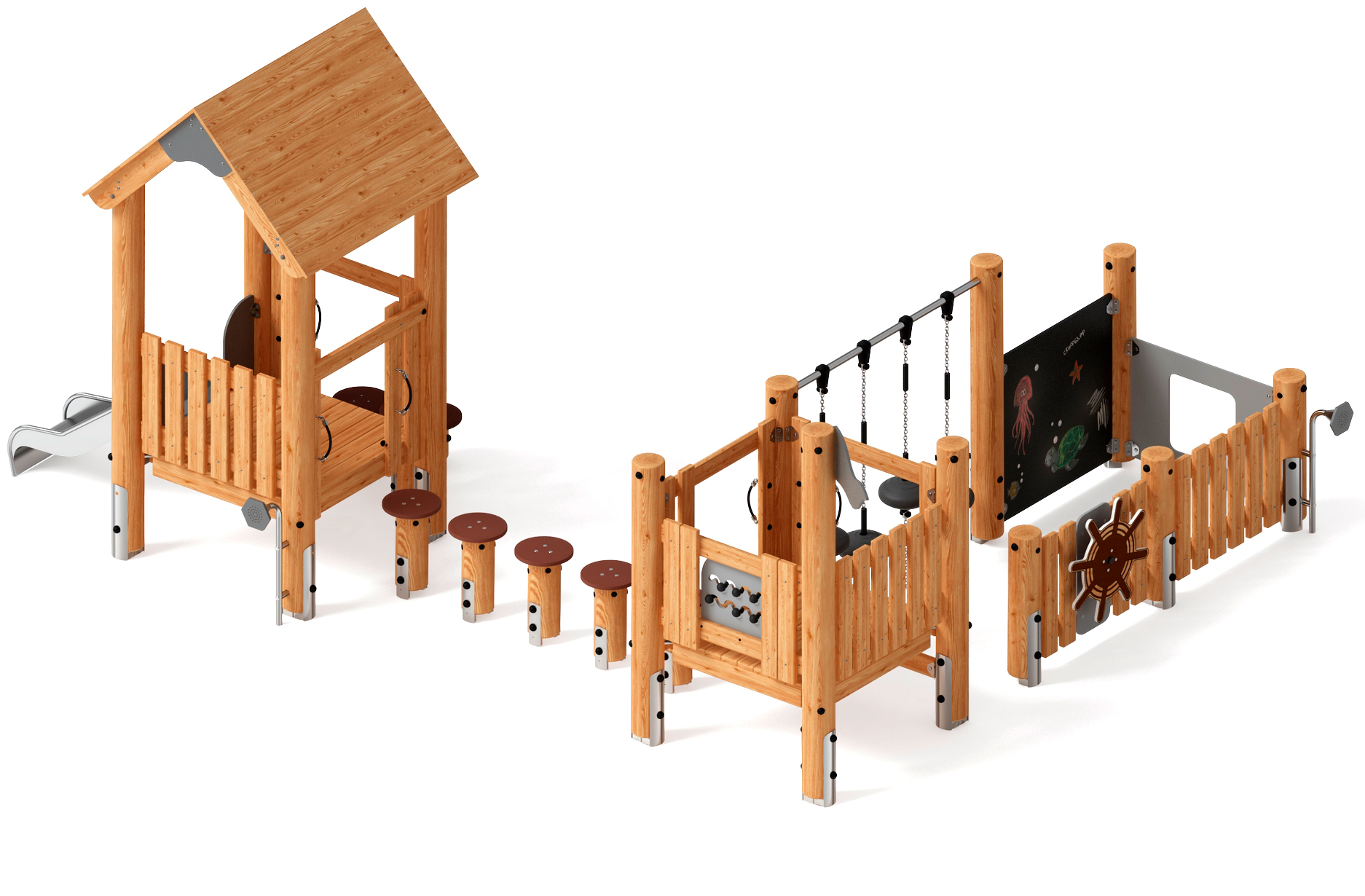 Игровой комплекс (лиственница) ДИК 1.24.04-Л