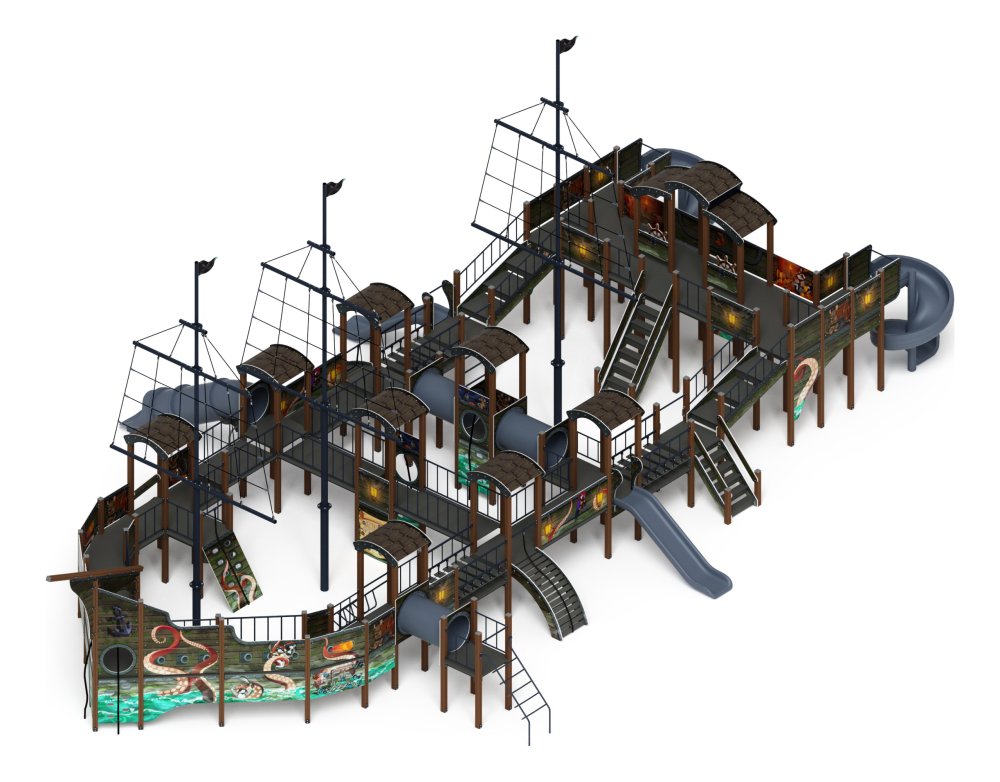 Баркентина (Летучий Голландец)  - ДИК 2.03.3.06-11 - Игровой комплекс (Винтовой скат) H=1200, Н=1500, Н=2000