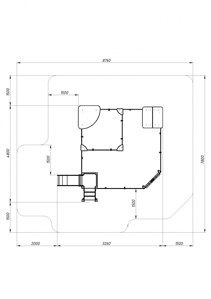 Песочный дворик с горкой (Коты) - ИО 6.01.05-03 H=750